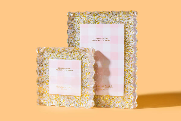 Pearl + Gold Confetti Small Picture Frame